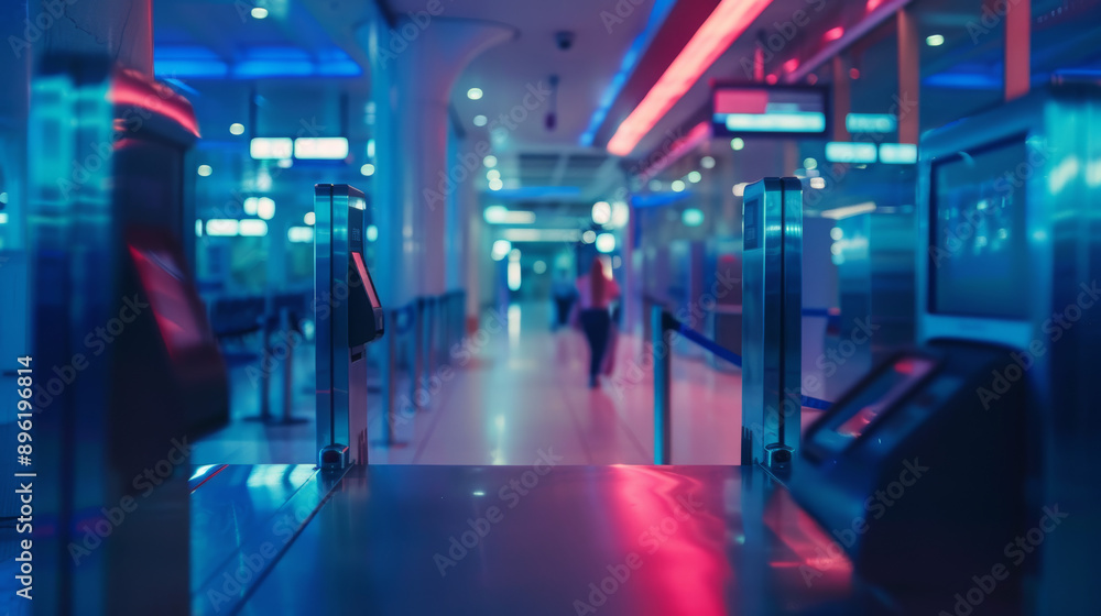 Travelers and cargo passing through automated customs checkpoints ...