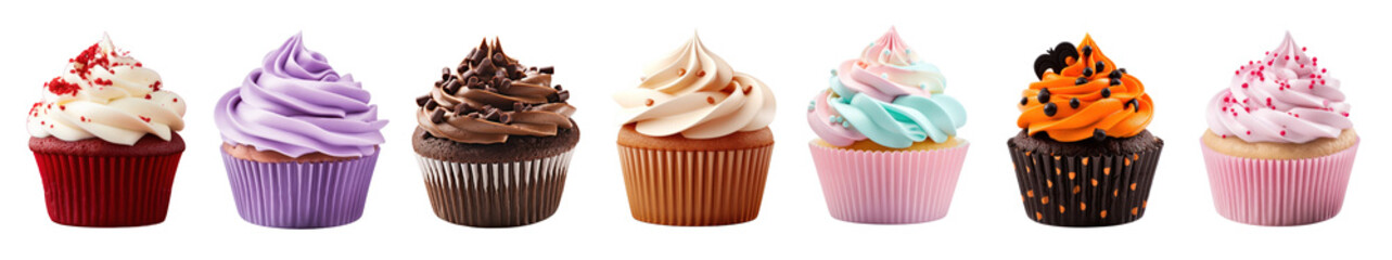 Wall Mural - Cupcake dessert png cut out element set