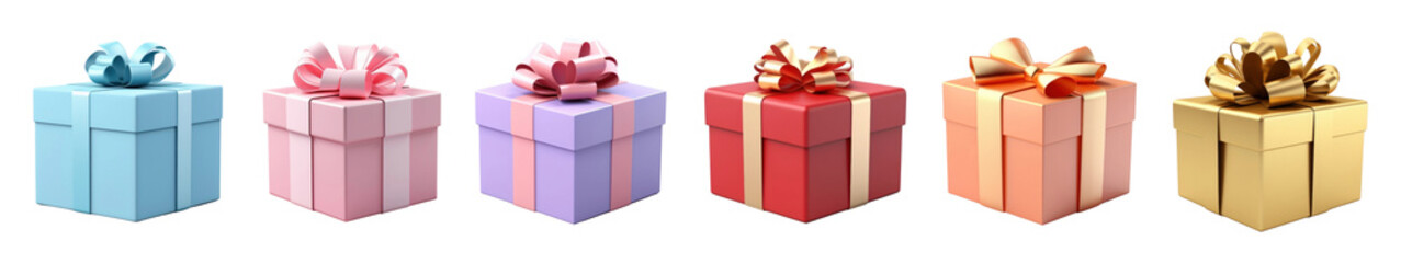 Sticker - 3d gift box png on transparent background