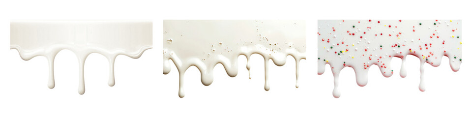 Sticker - Melting milk border png cut out element set