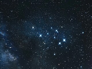 Wall Mural - a starlit night scene with a clear view of the constellations and deep space.