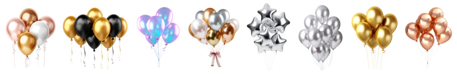 Party balloon png cut out element set