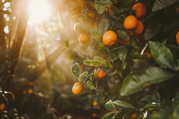 Poster - orange tree with fruits