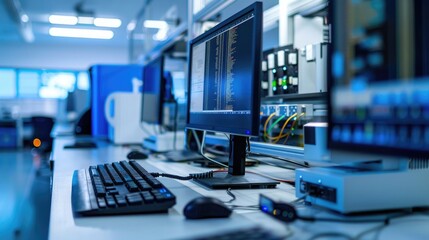 Wall Mural - a software testing lab conducting rigorous testing and quality assurance processes to ensure the rel