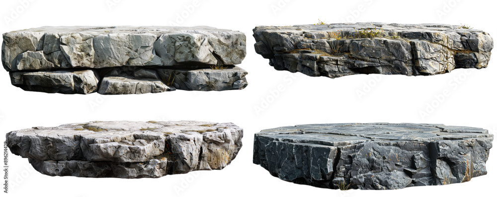 Foto de Stock Collection of textured rock slabs showcasing natural ...