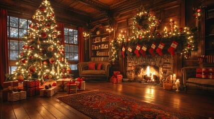 Wall Mural - Christmas Eve in a Cozy Home