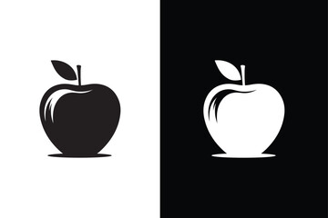 Canvas Print - Apple Icon silhouette black white Design. Apple icon. Apple vector icon. apple symbols for your design.