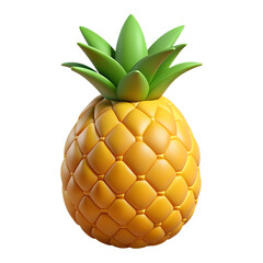 Cartoon pineapple fruit illustration isolated on the transparent background