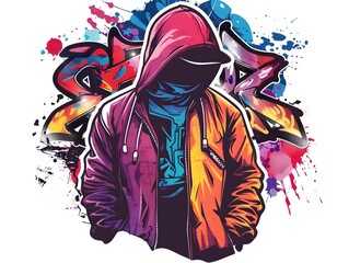 Vibrant Streetwear Graffiti Design Suitable for Apparel and Merchandise