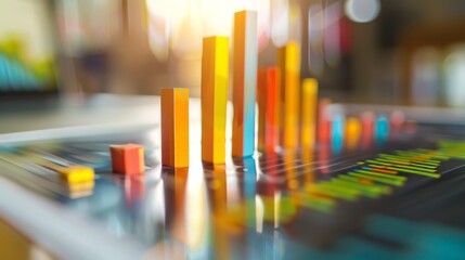 Aufkleber - A bar graph on a presentation slide, illustrating a company's profit margins over several years.