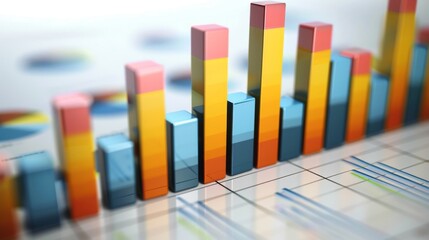 Aufkleber - A bar graph on a presentation slide, illustrating a company's profit margins over several years.
