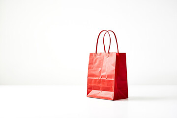 Wall Mural - Red Paper Bag Isolated on White Background