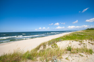 Sand dunes landscape at the Baltic sea coast