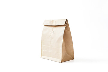 Poster - Brown Paper Bag on White Background