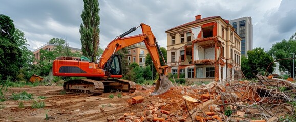 demolition work of an old hospital signifies transformation and renewal