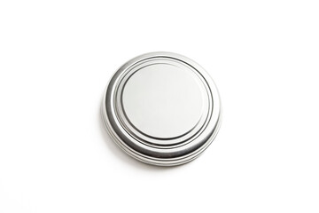 Wall Mural - Silver Lid Isolated on White Background