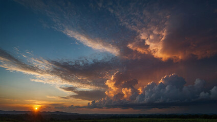 Canvas Print - Dawn sky with cloud