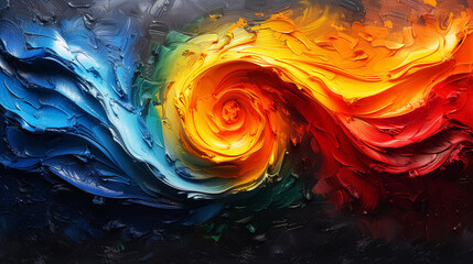 Wall Mural - abstract oil painting texture, swirl vortex spiral pattern. design for wall art, poster print, wallp