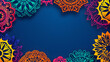 © Jack - Vector. Web banner, poster, cover, splash screen, social media with place to place your text. Perforated bright patterns Papel Picado pattern on a color background. Hispanic Heritage Month.