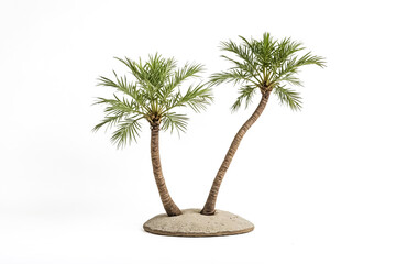 Poster - Two Palm Trees on a White Background