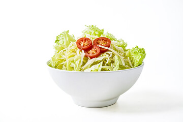 Wall Mural - Fresh Salad with Cherry Tomatoes in a White Bowl