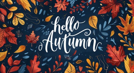 Canvas Print - Autumn Leaves Illustration