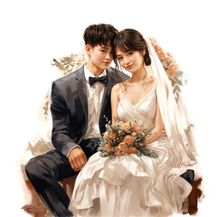 Wall Mural - bride and groom