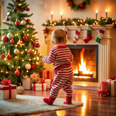 christmas, tree, child, holiday, gift, present, baby, xmas, boy, celebration, kid, decoration, family, children, people, winter, childhood, smiling, christmas tree, woman, happiness, box, toddler, fun