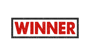 Wall Mural - winner rubber stamp red ink sign symbol grunge effect vector illustration clipart winner cup increas