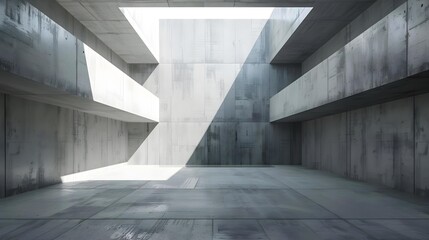 Wall Mural - Abstract empty modern concrete room with skylight