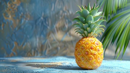 A pleasing pineapple placed on the surface