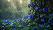 © Giovanni - A stunning image of blue forest violets an aged tree and water droplets on flowers