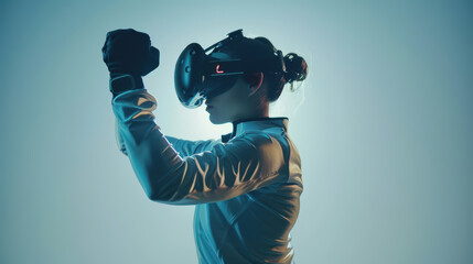 Female athlete in VR fitness