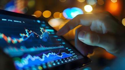 Use of digital tablet computer with stock market data