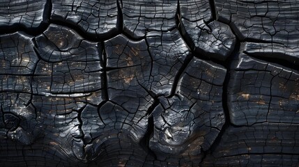 Sticker - Texture of old dark burnt cracked wood