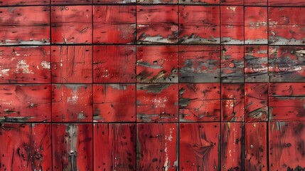 Sticker - Red Rustic Wood Background