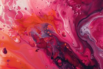 Wall Mural - Dynamic and colorful abstract background created by fluid art technique