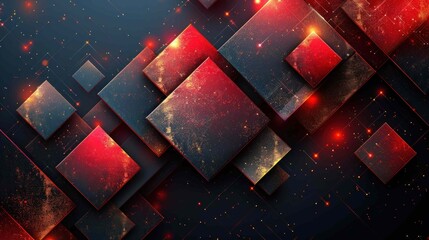 Wall Mural - futuristic trendy abstract vector luxury background, intricate red and gold patterns, modern creative concept, sleek geometric shapes