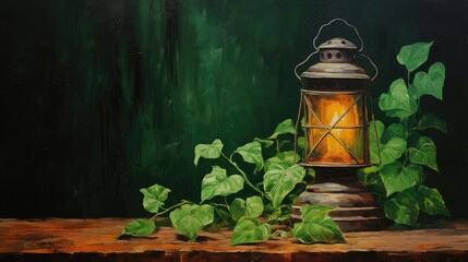 Wall Mural - vintage lantern 