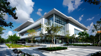 Wall Mural - modern art museum with unique design features, showcasing creativity and innovation in architecture 