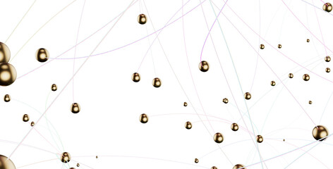 Fototapete - Falling cyber particles. Big data stream. 3d