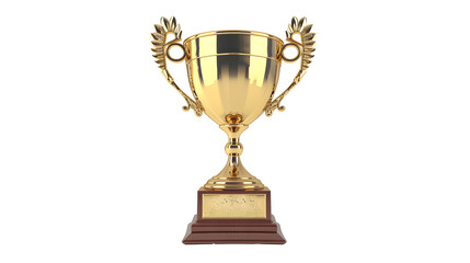 gold trophy cup for winners isolated on transparent
