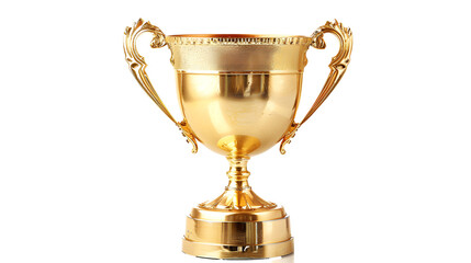 gold trophy cup for winners isolated on transparent