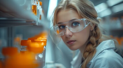 Aufkleber - scients mens and womens working in his laboratory : Generative AI