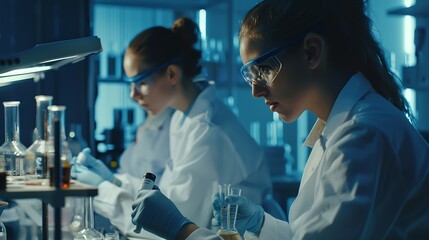Aufkleber - female scientists in the laboratory and dedication but also a reminder of the importance of diversity and representation in shaping the future of science and technology : Generative AI