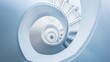 © The Little Hut - Low angle view of modern spiral staircase : Generative AI