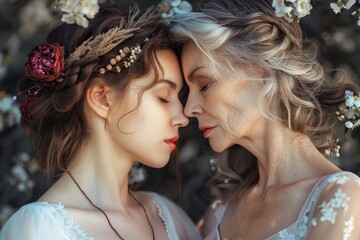 Beauty the combination of youth and age or the bond between a mother and daughter