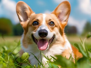 dog in the grass : Generative AI