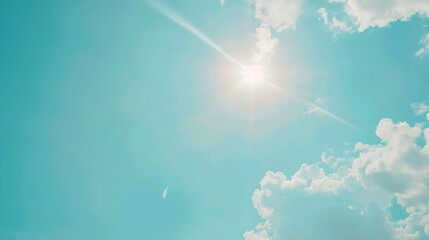 Wall Mural - sky is blue and clear with no clouds the sun is shining brightly making the sky look even brighter s