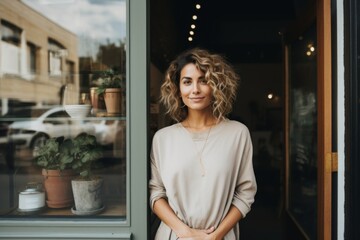 Wall Mural - Portrait of a smiling young woman small business owner